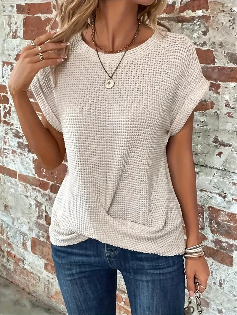 Duttini | Effortless Waffle Knit Casual Tee with a Timeless Finish