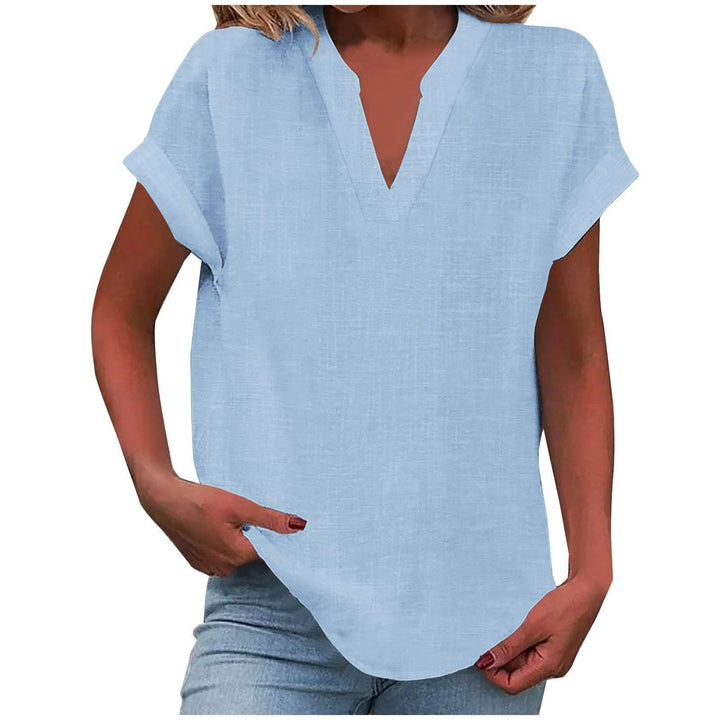 Duttini | Refined Relaxed V-Neck Blouse with a Timeless Finish