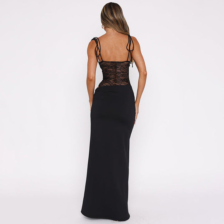Duttini | Timeless Long Dress With Lace Detail for Every Occasion