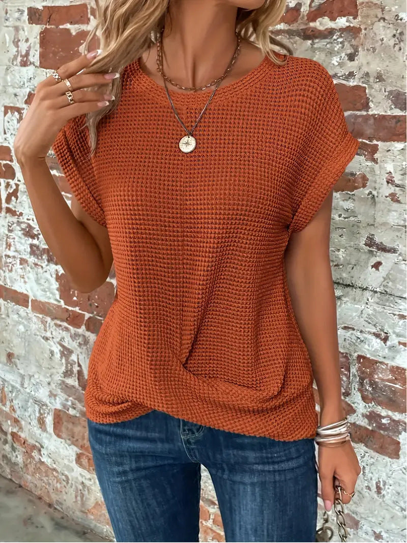 Duttini | Effortless Waffle Knit Casual Tee with a Timeless Finish