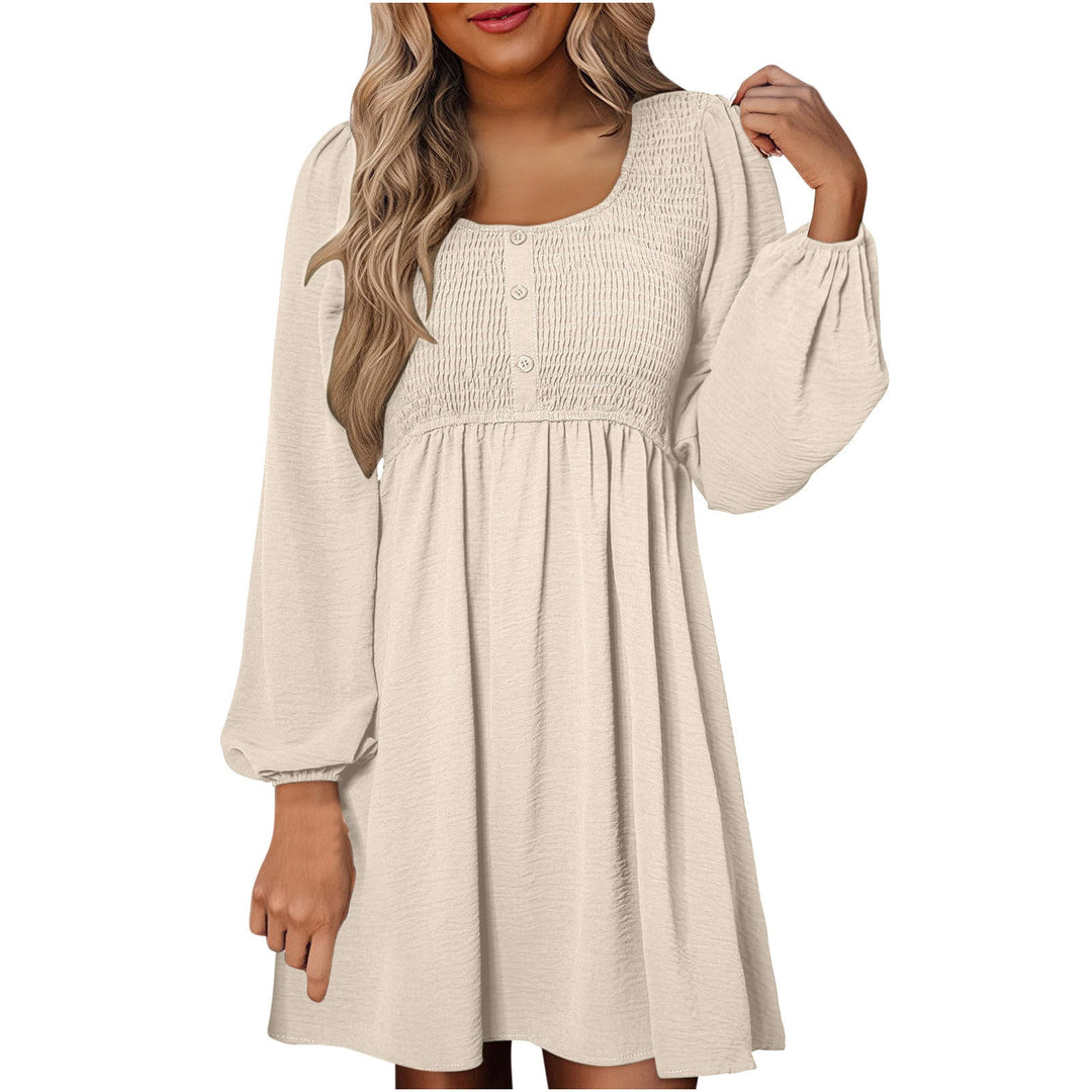 Duttini | Timeless Smocked Empire Waist Long Sleeve Mini Dress