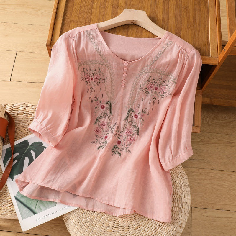 Duttini | Sculpted Floral Relaxed Blouse Made to Turn Heads