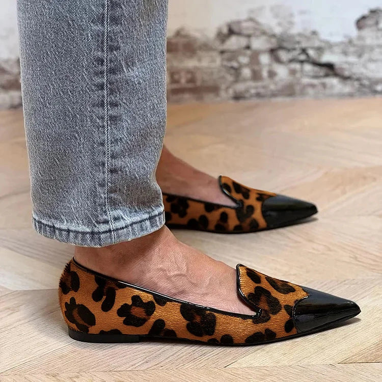 Duttini | Premium Animal Print Pointed Toe for Walking in Comfort