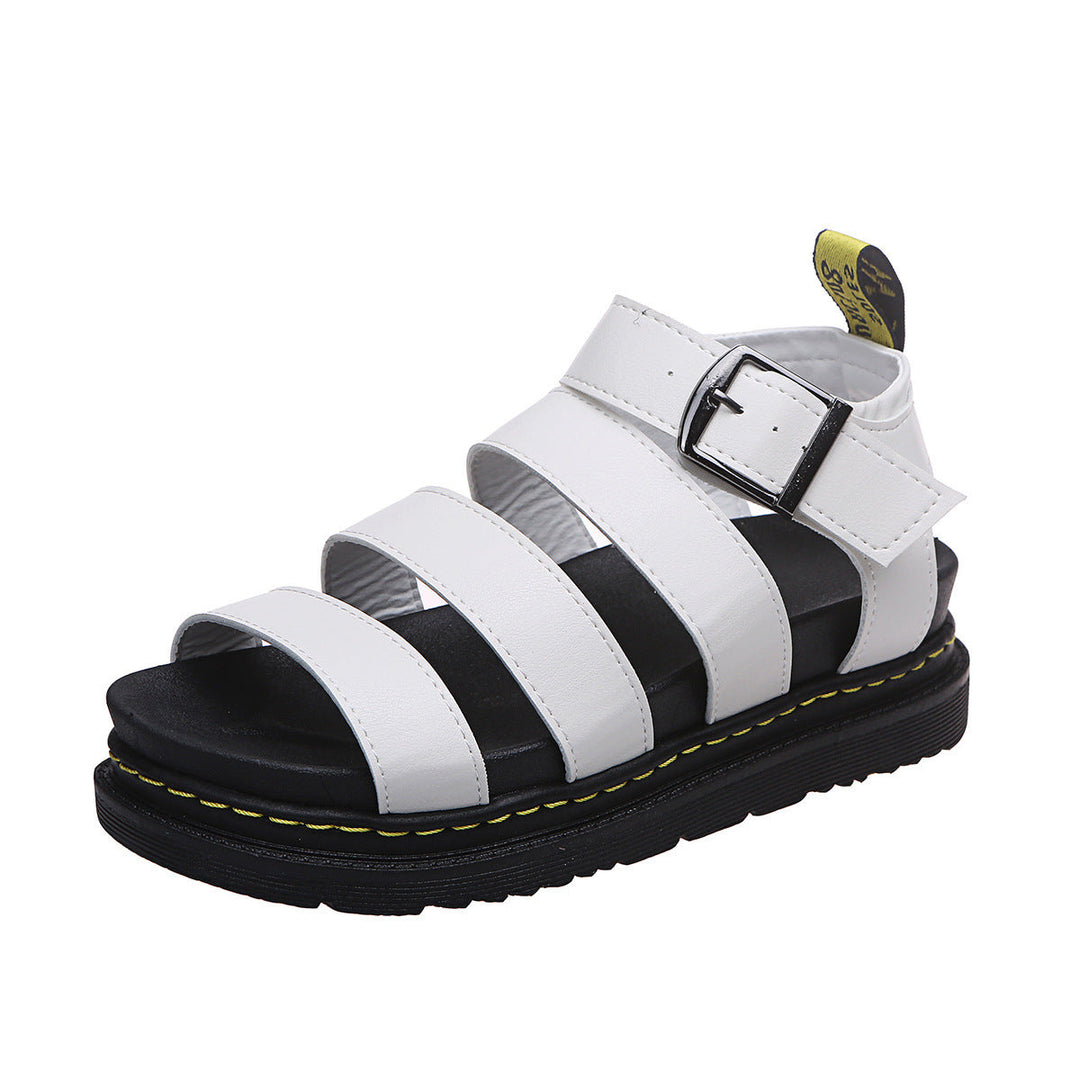 Duttini | Cushioned Triple Strap Platform Ankle Buckle