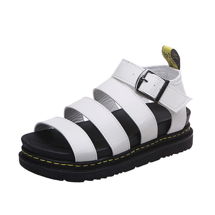 Duttini | Cushioned Triple Strap Platform Ankle Buckle