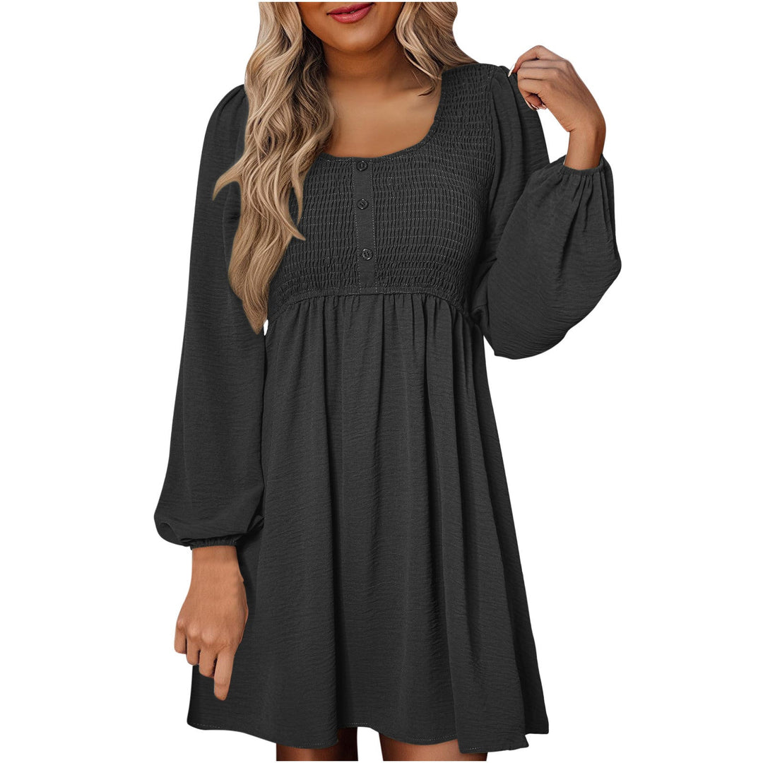 Duttini | Timeless Smocked Empire Waist Long Sleeve Mini Dress