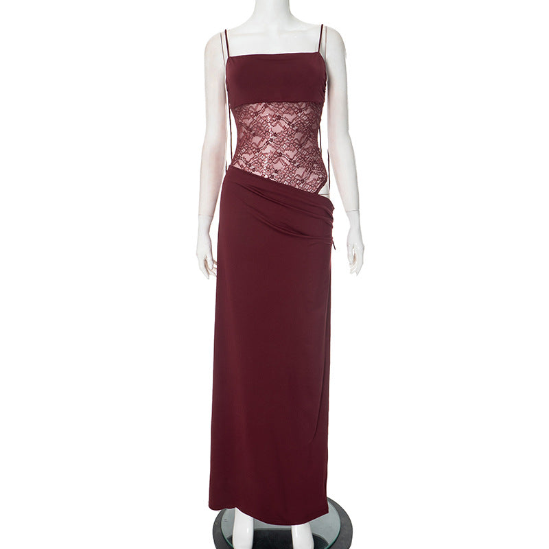 Duttini | Timeless Long Dress With Lace Detail for Every Occasion