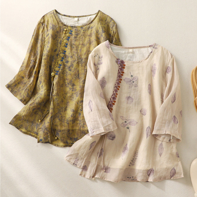 Duttini | Luxe Floral Relaxed Blouse with a Flattering Silhouette