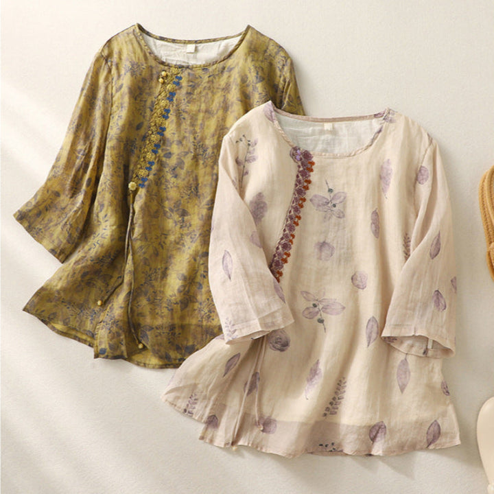 Duttini | Luxe Floral Relaxed Blouse with a Flattering Silhouette