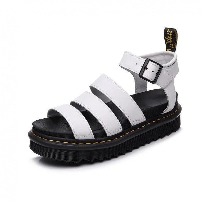 Duttini | Cushioned Triple Strap Platform Ankle Buckle