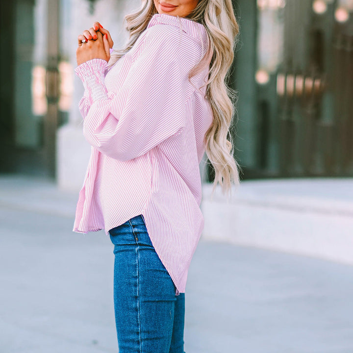 Duttini | Chic Striped Oversized Button-Down Shirt Long Sleeve