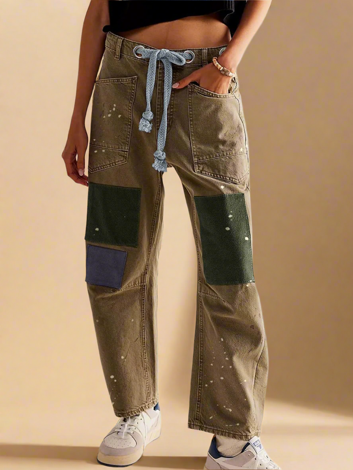 Duttini | Artisan Pants for Women in Natural Fabric, Relaxed Fit, Beige
