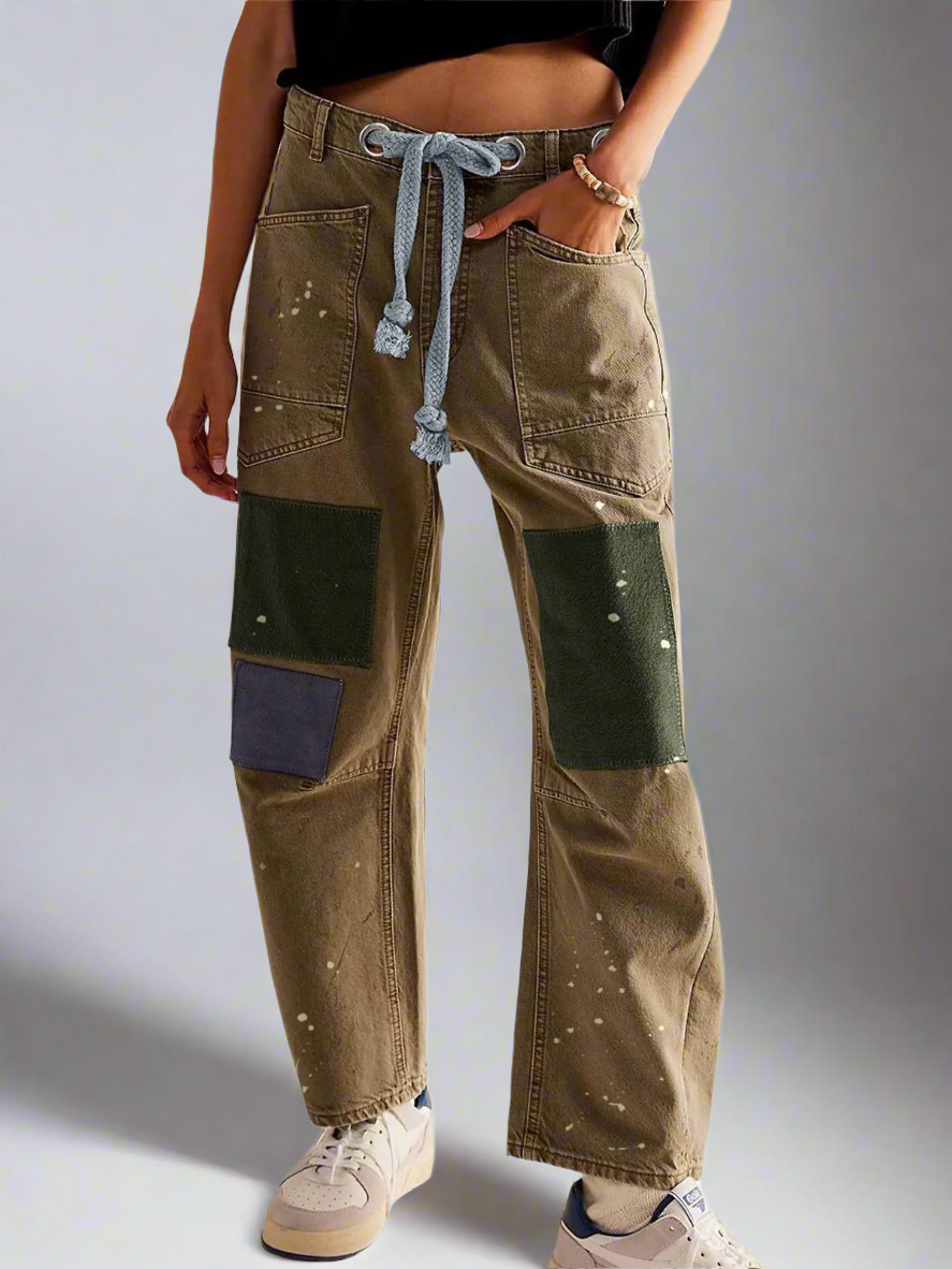 Duttini | Artisan Pants for Women in Natural Fabric, Relaxed Fit, Beige