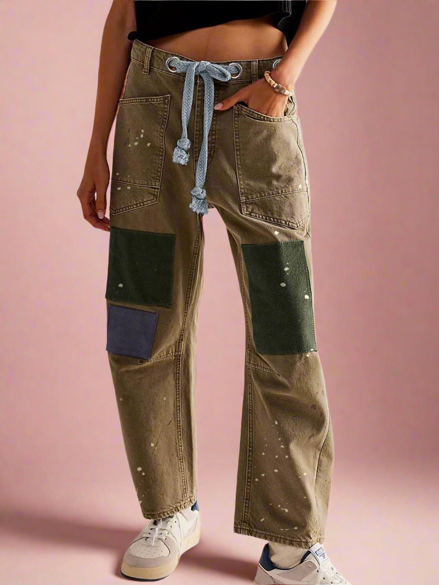 Duttini | Artisan Pants for Women in Natural Fabric, Relaxed Fit, Beige