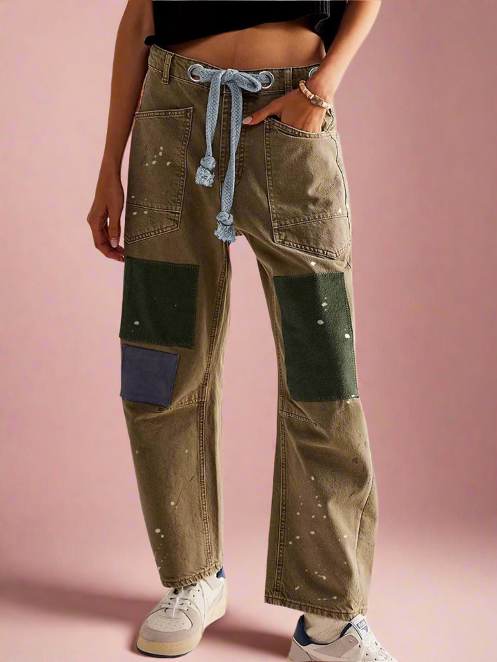 Duttini | Artisan Pants for Women in Natural Fabric, Relaxed Fit, Beige