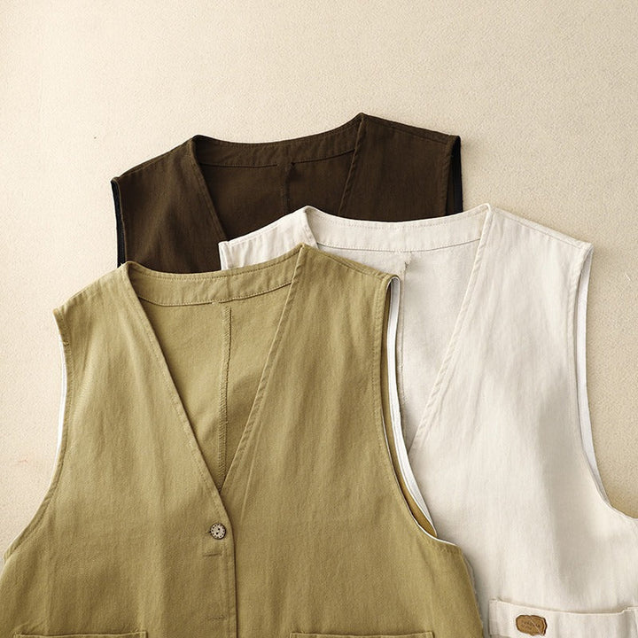 Duttini | Sculpted Relaxed Button Vest for Effortless Elegance