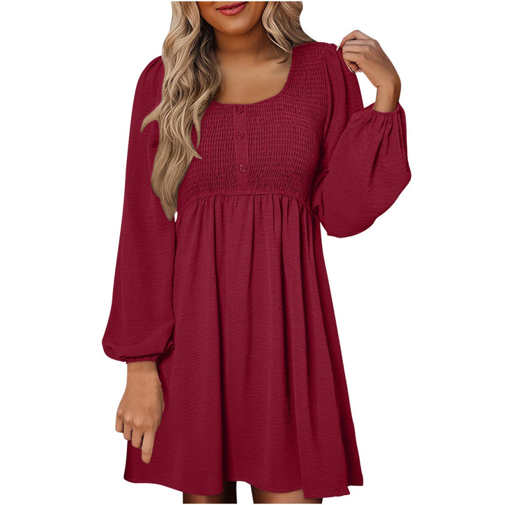 Duttini | Timeless Smocked Empire Waist Long Sleeve Mini Dress