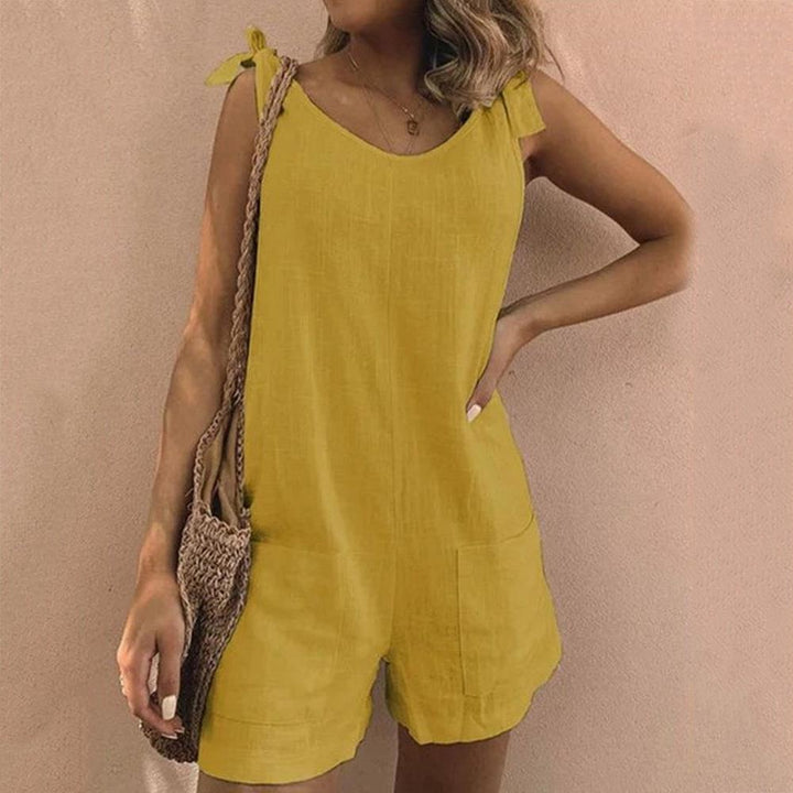 Duttini | Comfort-Fit Bow Strap Pocket Playsuit for Walking in Comfort
