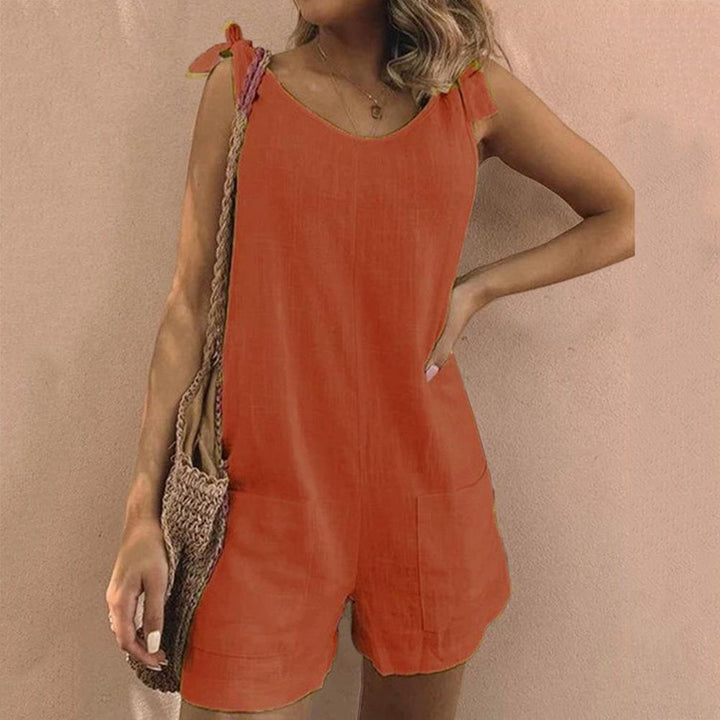 Duttini | Comfort-Fit Bow Strap Pocket Playsuit for Walking in Comfort