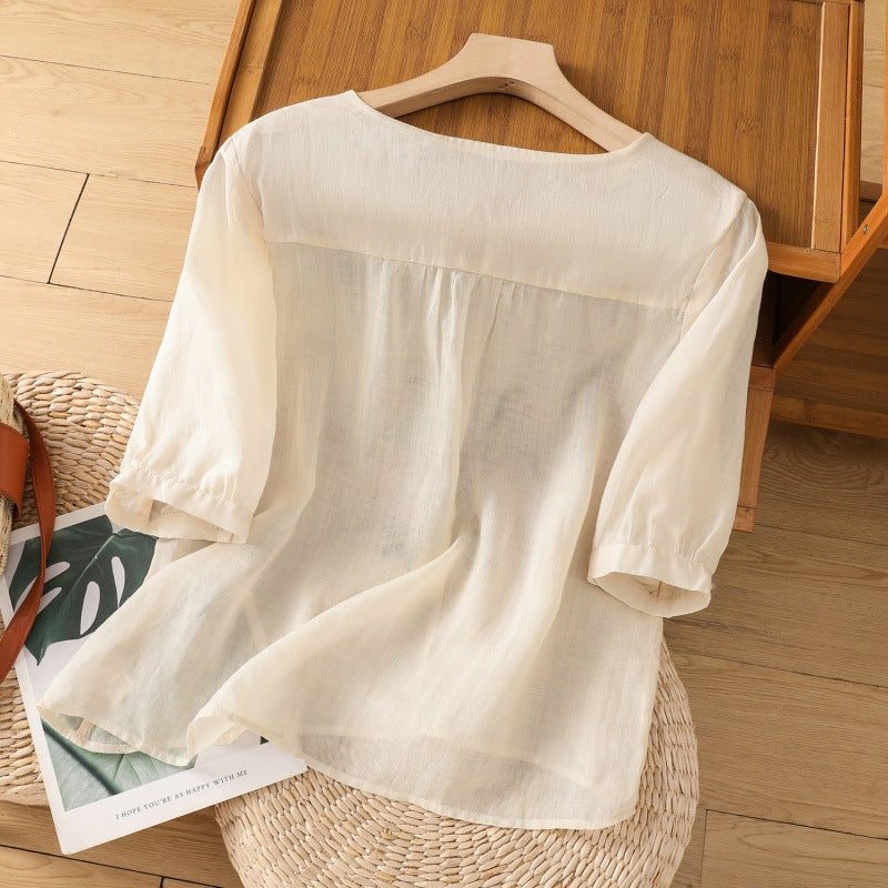 Duttini | Sculpted Floral Relaxed Blouse Made to Turn Heads