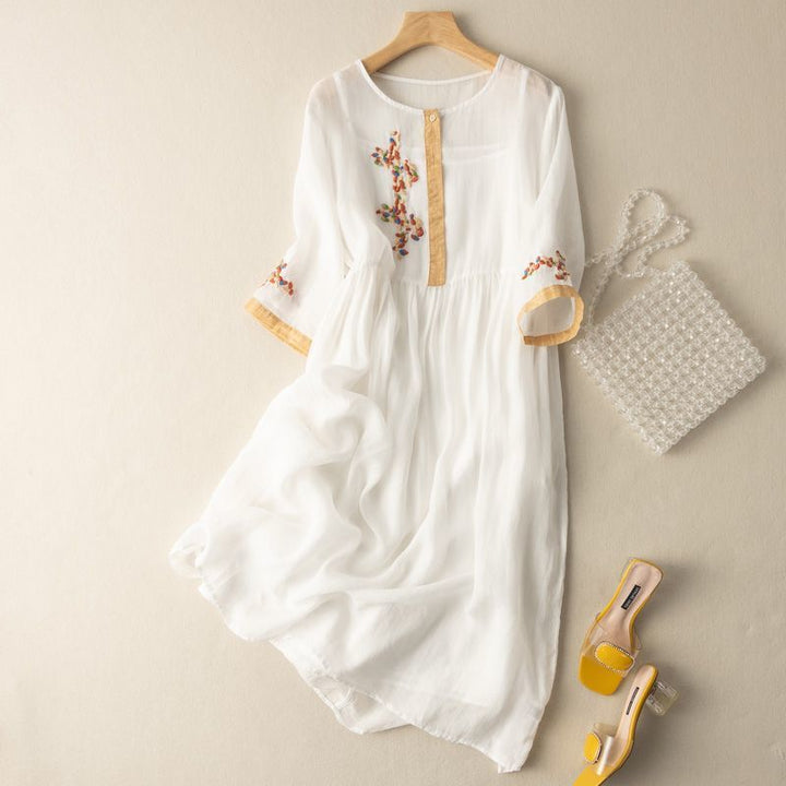 Duttini | Romantic Pattern Relaxed Midi Dress in a Flattering Cut