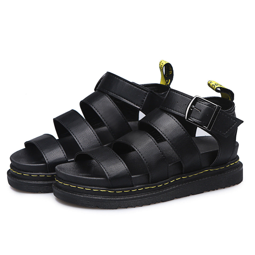 Duttini | Cushioned Triple Strap Platform Ankle Buckle