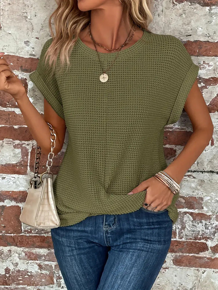 Duttini | Effortless Waffle Knit Casual Tee with a Timeless Finish
