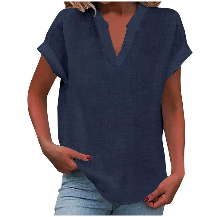 Duttini | Refined Relaxed V-Neck Blouse with a Timeless Finish