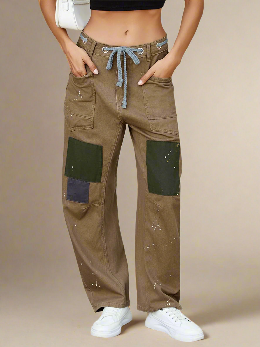 Duttini | Artisan Pants for Women in Natural Fabric, Relaxed Fit, Beige