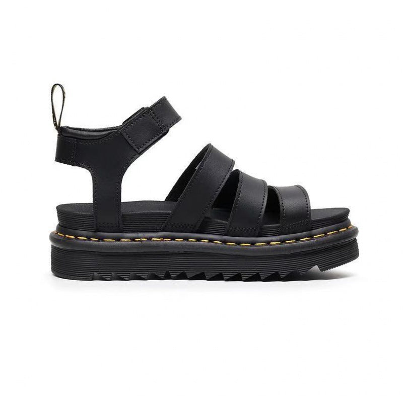 Duttini | Cushioned Triple Strap Platform Ankle Buckle