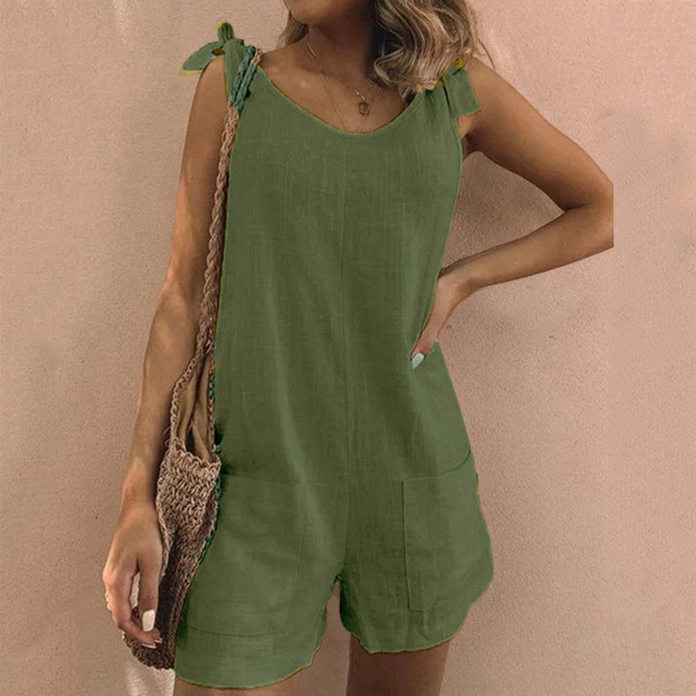 Duttini | Comfort-Fit Bow Strap Pocket Playsuit for Walking in Comfort