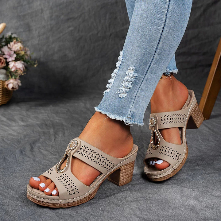 Duttini | Comfort-Fit Cutout Strap Wedge Shoes for Effortless Wear