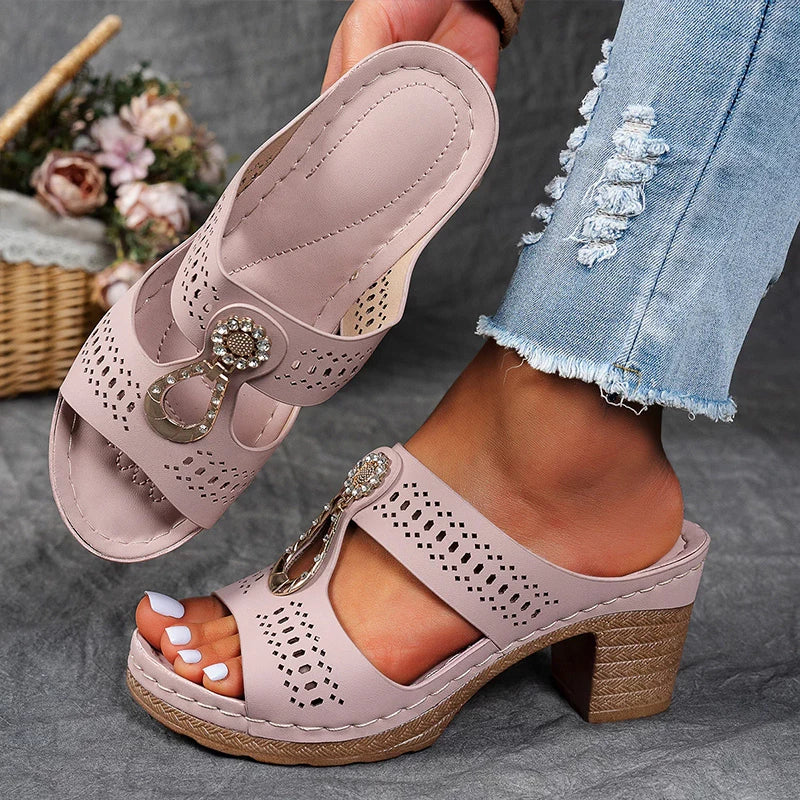 Duttini | Comfort-Fit Cutout Strap Wedge Shoes for Effortless Wear