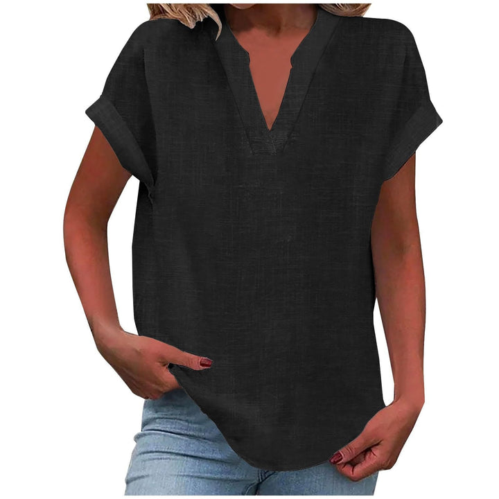 Duttini | Refined Relaxed V-Neck Blouse with a Timeless Finish