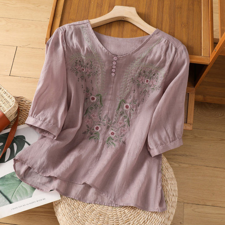 Duttini | Sculpted Floral Relaxed Blouse Made to Turn Heads