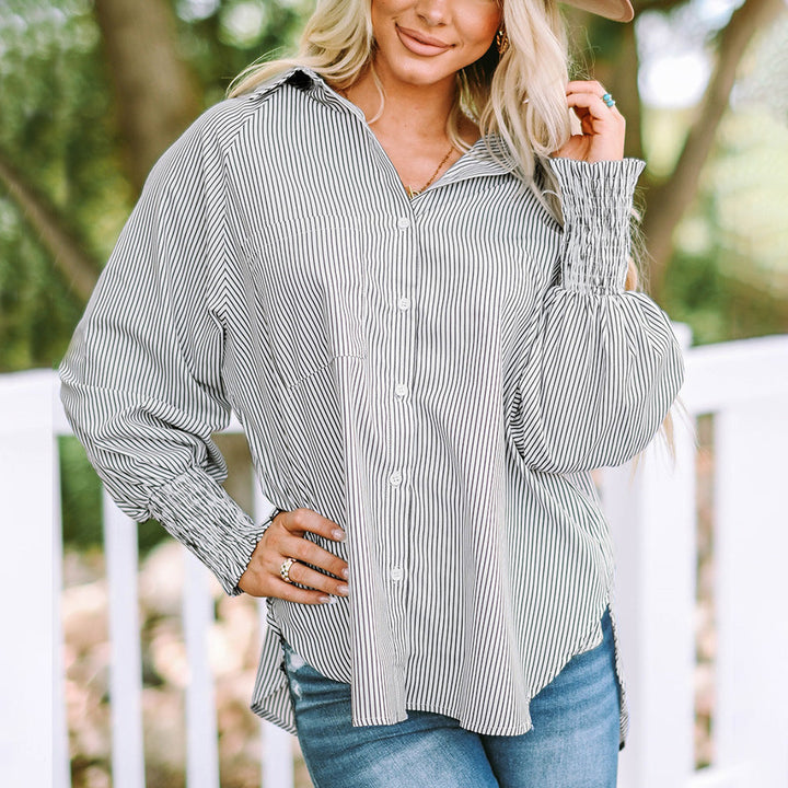Duttini | Chic Striped Oversized Button-Down Shirt Long Sleeve