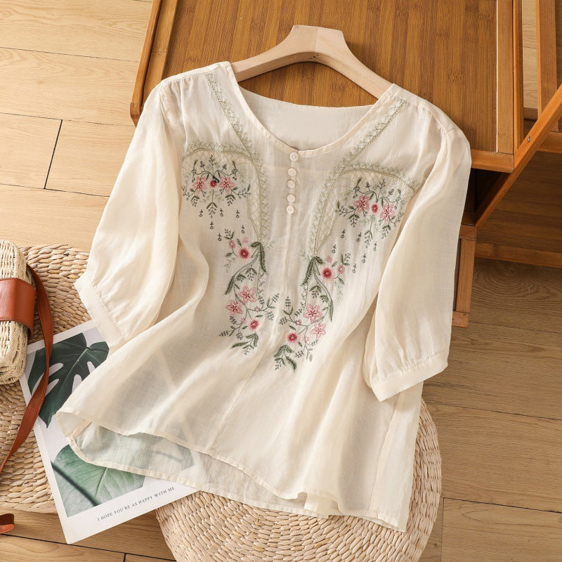 Duttini | Sculpted Floral Relaxed Blouse Made to Turn Heads