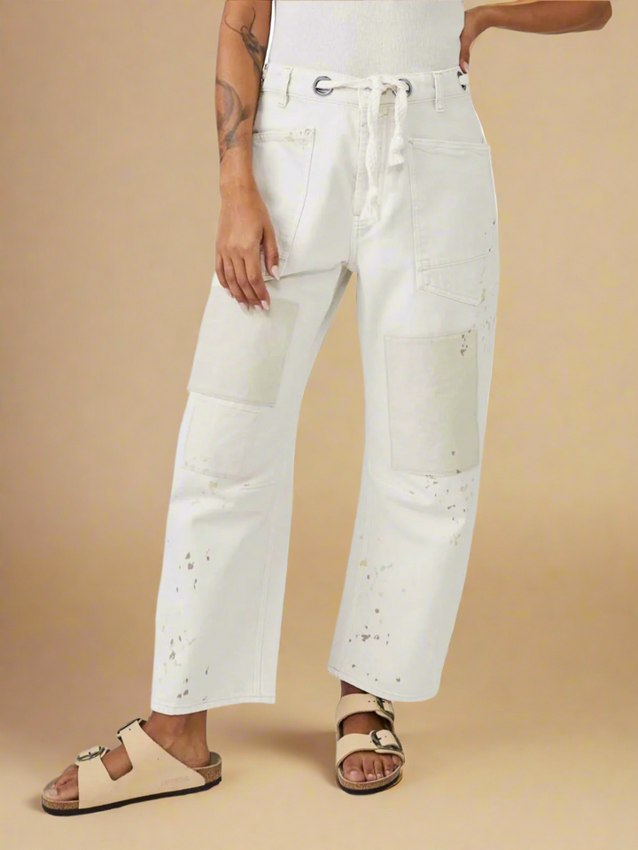 Duttini | Artisan Pants for Women in Natural Fabric, Relaxed Fit, Beige