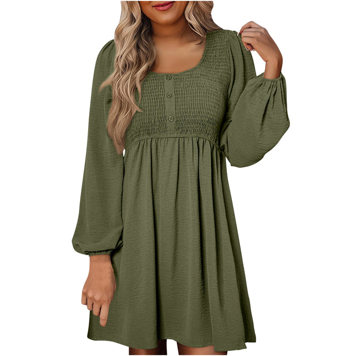 Duttini | Timeless Smocked Empire Waist Long Sleeve Mini Dress