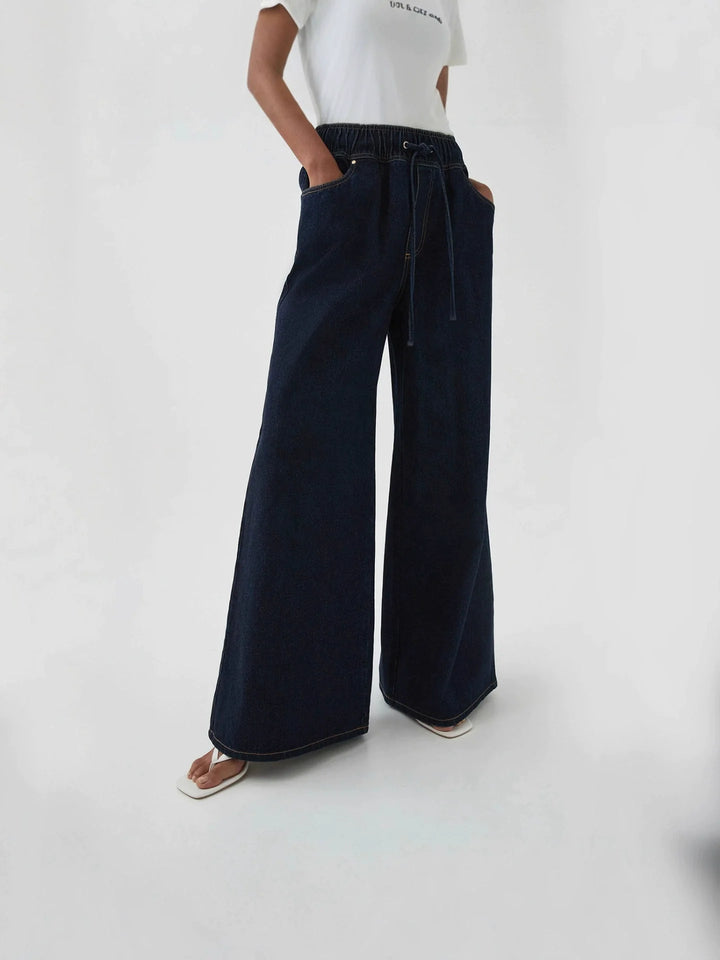 Duttini | Wide-Leg Jean for Women in Denim Blue