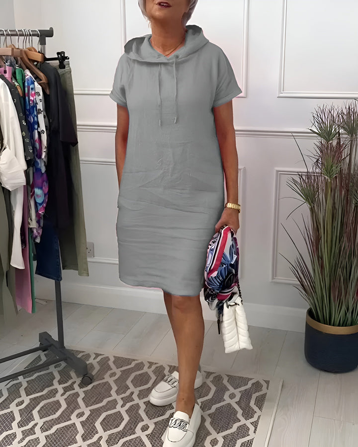 Duttini | Sculpted Relaxed Hoodie Dress for Effortless Elegance