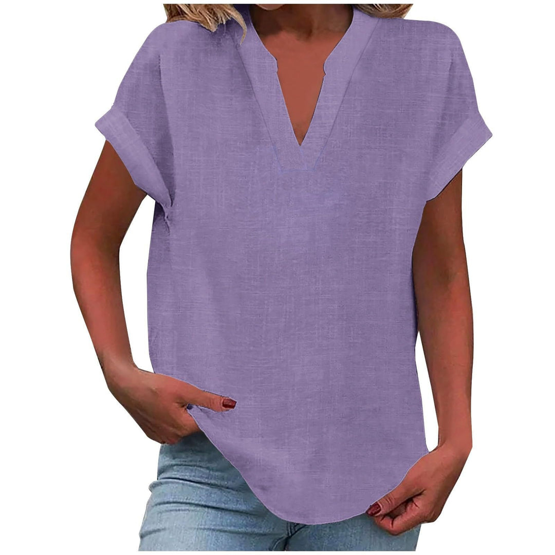 Duttini | Refined Relaxed V-Neck Blouse with a Timeless Finish