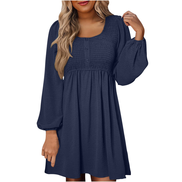 Duttini | Timeless Smocked Empire Waist Long Sleeve Mini Dress