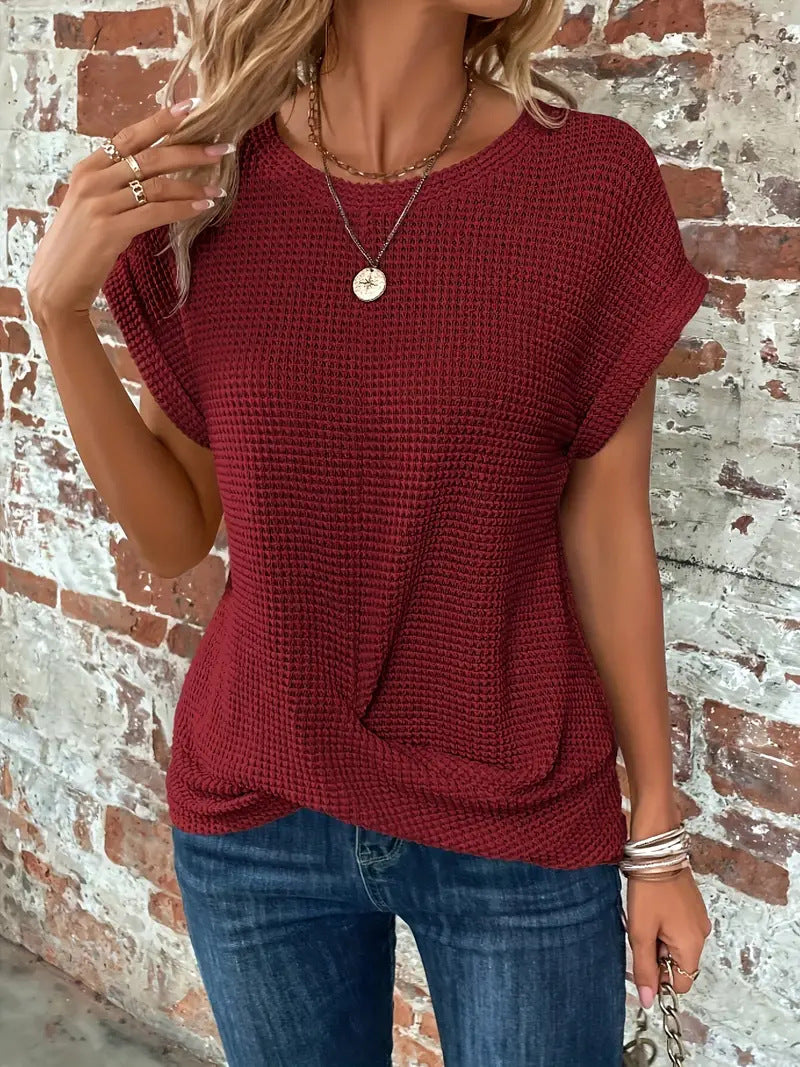 Duttini | Effortless Waffle Knit Casual Tee with a Timeless Finish