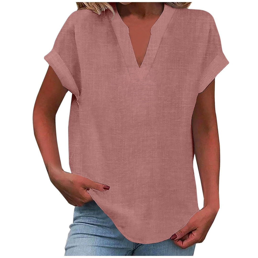 Duttini | Refined Relaxed V-Neck Blouse with a Timeless Finish