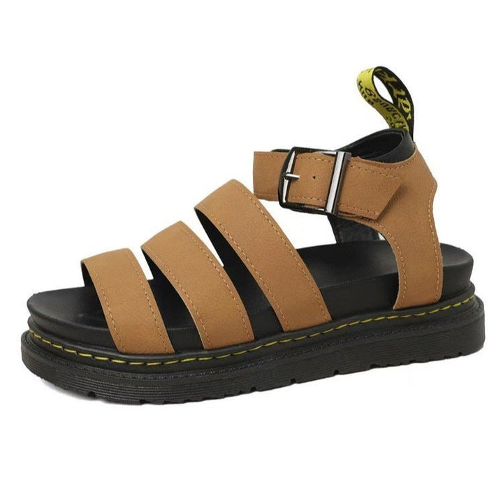 Duttini | Cushioned Triple Strap Platform Ankle Buckle
