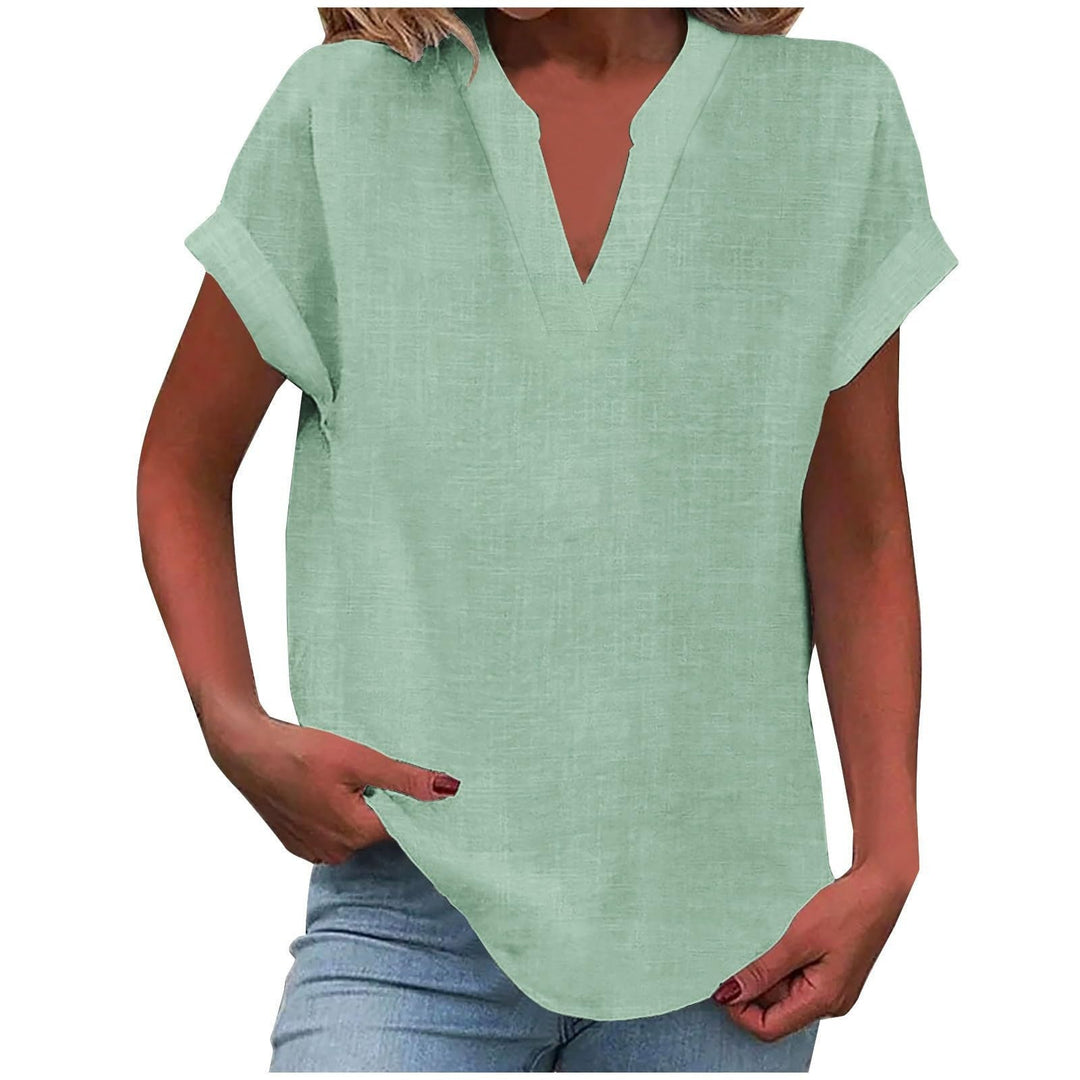 Duttini | Refined Relaxed V-Neck Blouse with a Timeless Finish