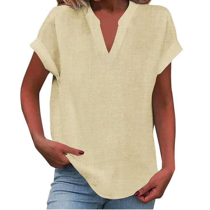 Duttini | Refined Relaxed V-Neck Blouse with a Timeless Finish