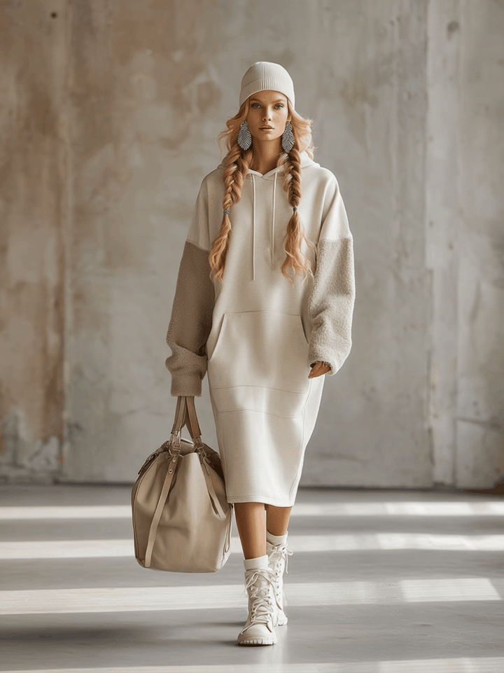 Duttini | Beige Hooded Dress