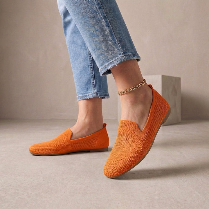 Duttini | Lightweight Breathable Knit Slip-On Flats For Effortless Summer Strolls